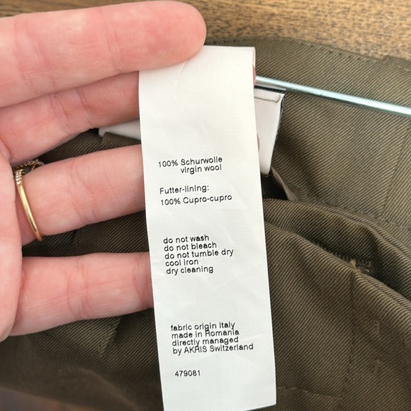 Akris Punto Womens Cargo Pants 6‎ Virgin Wool Moss Green Trousers Fiete Utility - Picture 3 of 8